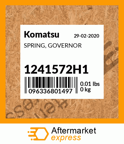 Spare part 1241572H1 + SPRING, GOVERNOR