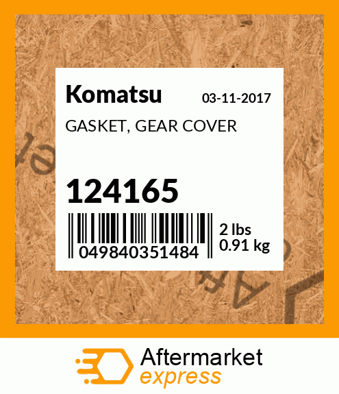 Spare part 124165 + GASKET, GEAR COVER