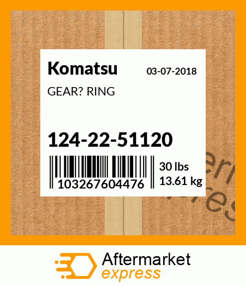 Spare part 124-22-51120 + GEAR? RING