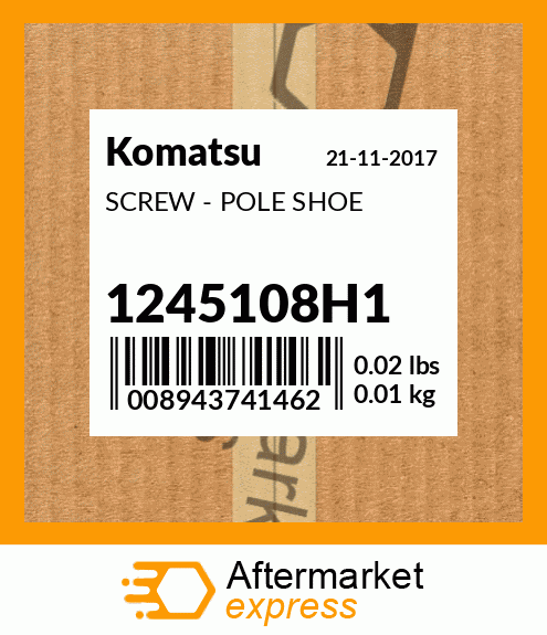 Spare part 1245108H1 + SCREW - POLE SHOE