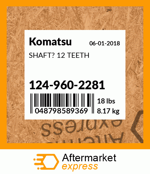 Spare part 124-960-2281 + SHAFT? 12 TEETH