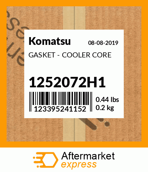 Spare part 1252072H1 + GASKET - COOLER CORE