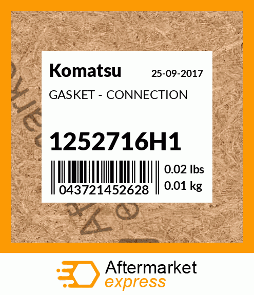 Spare part 1252716H1 + GASKET - CONNECTION