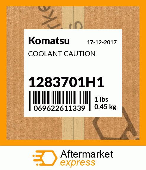 Spare part 1283701H1 + COOLANT CAUTION