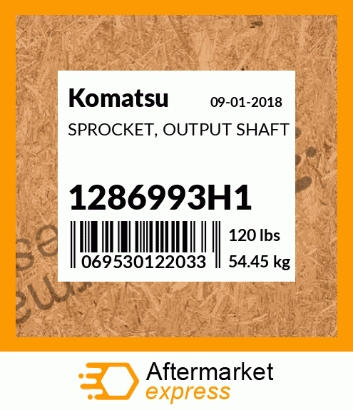 Spare part 1286993H1 + SPROCKET, OUTPUT SHAFT