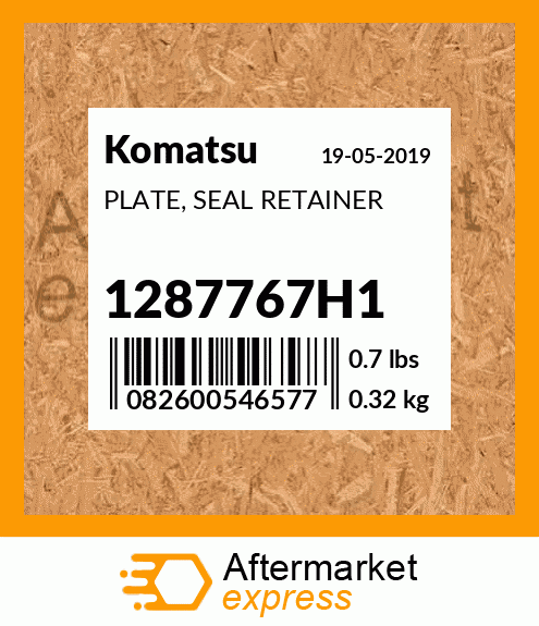 Spare part 1287767H1 + PLATE, SEAL RETAINER