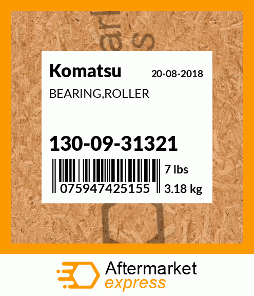 Spare part 130-09-31321 + BEARING,ROLLER