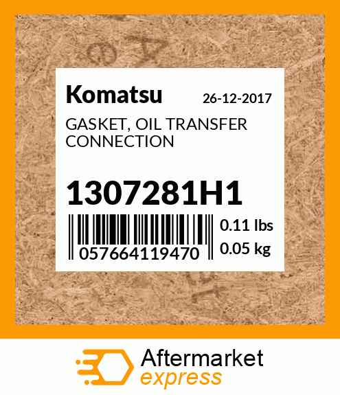 Spare part 1307281H1 + GASKET, OIL TRANSFER CONNECTION