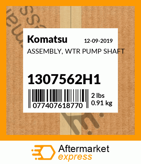 Spare part 1307562H1 + ASSEMBLY, WTR PUMP SHAFT