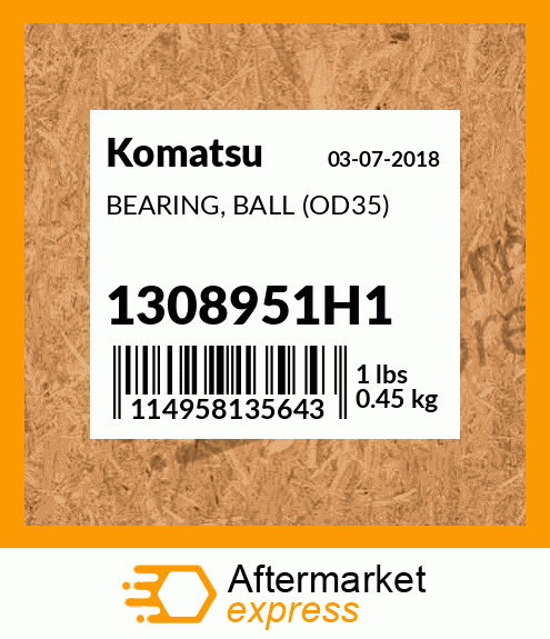 Spare part 1308951H1 + BEARING, BALL (OD35)