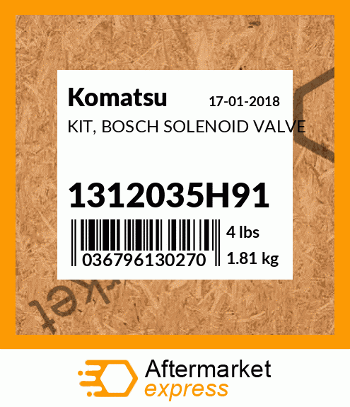 Spare part 1312035H91 + KIT, BOSCH SOLENOID VALVE