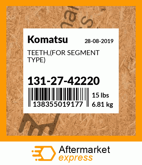 Spare part 131-27-42220 + TEETH,(FOR SEGMENT TYPE)