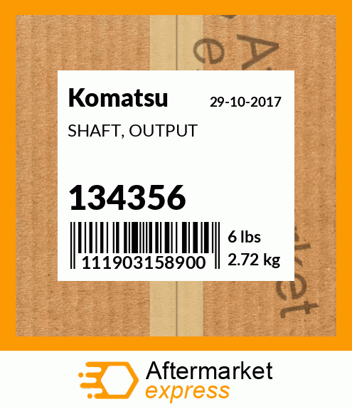 Spare part 134356 + SHAFT, OUTPUT