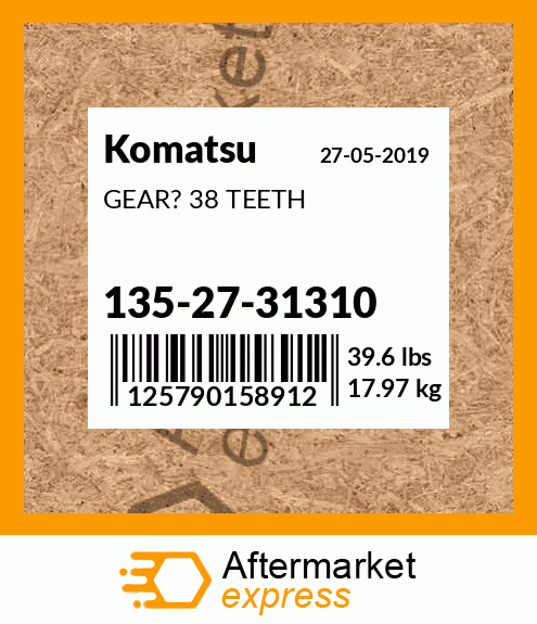 Spare part 135-27-31310 + GEAR? 38 TEETH