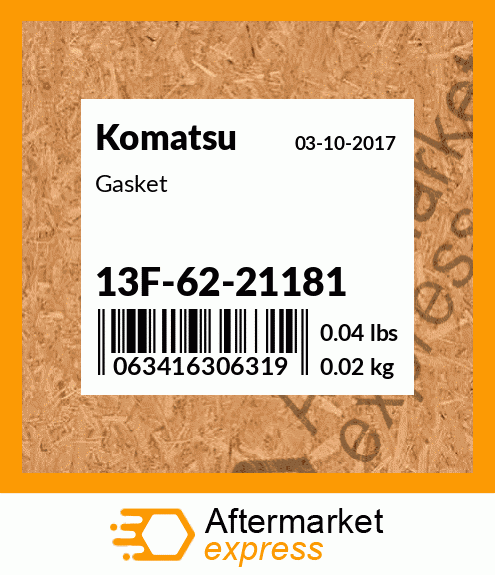 Spare part 13F-62-21181 + Gasket