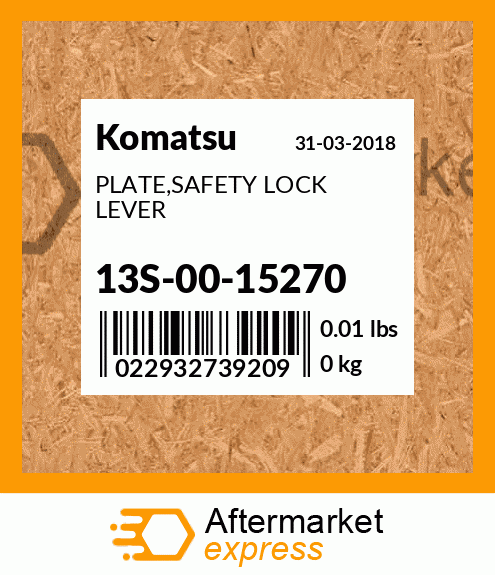 Spare part 13S-00-15270 + PLATE,SAFETY LOCK LEVER