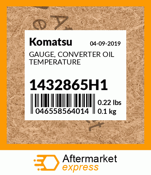 Spare part 1432865H1 + GAUGE, CONVERTER OIL TEMPERATURE