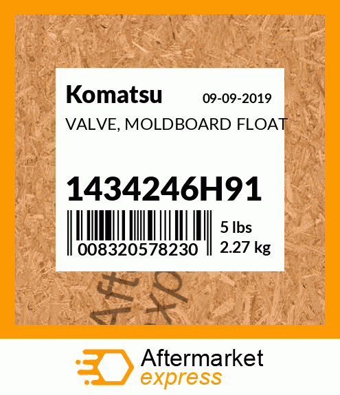 Spare part 1434246H91 + VALVE, MOLDBOARD FLOAT