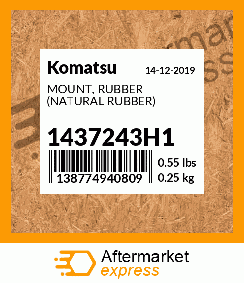 Spare part 1437243H1 + MOUNT, RUBBER (NATURAL RUBBER)