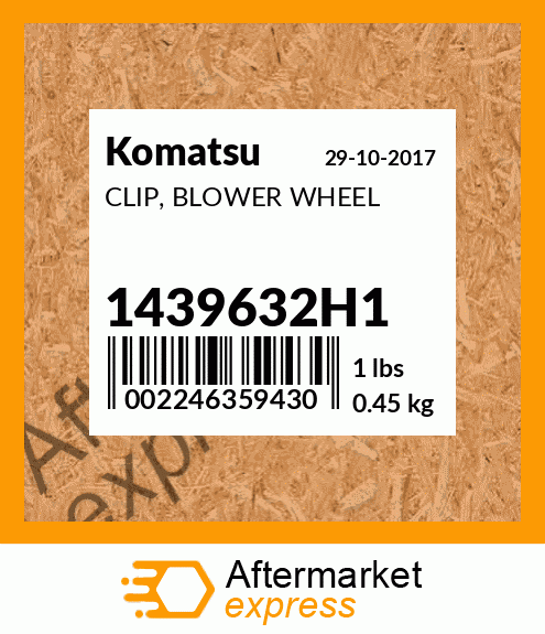 Spare part 1439632H1 + CLIP, BLOWER WHEEL