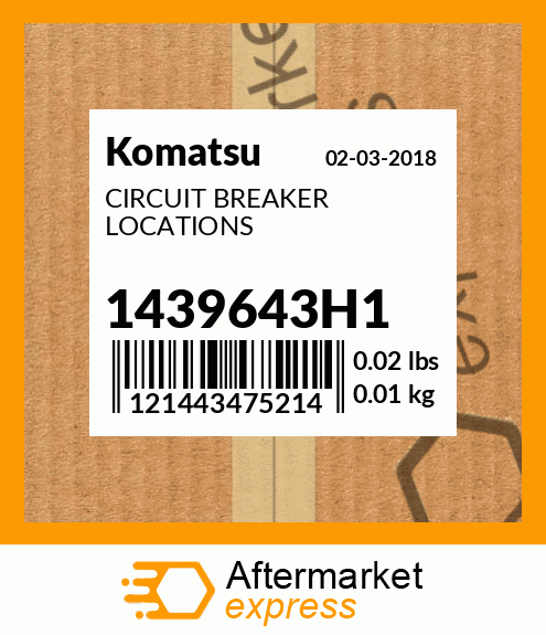 Spare part 1439643H1 + CIRCUIT BREAKER LOCATIONS