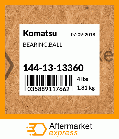 Spare part 144-13-13360 + BEARING,BALL