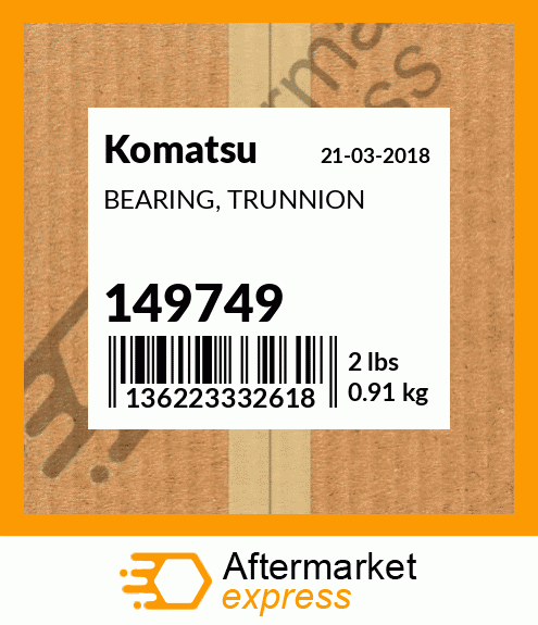 Spare part 149749 + BEARING, TRUNNION