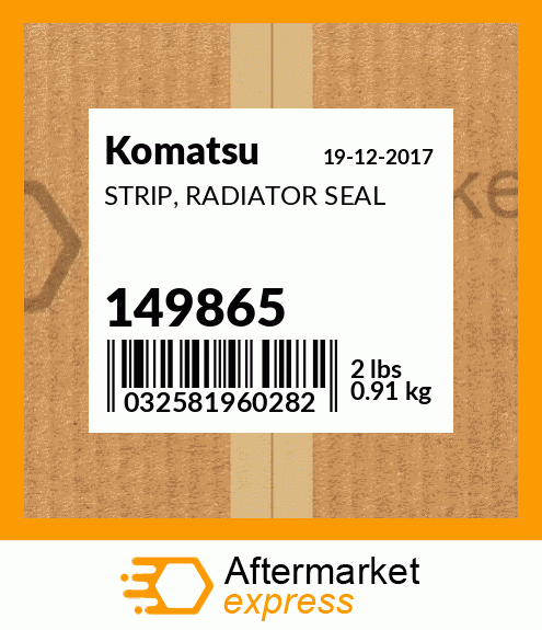 Spare part 149865 + STRIP, RADIATOR SEAL