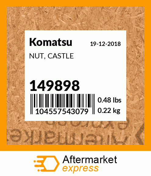 Spare part 149898 + NUT, CASTLE