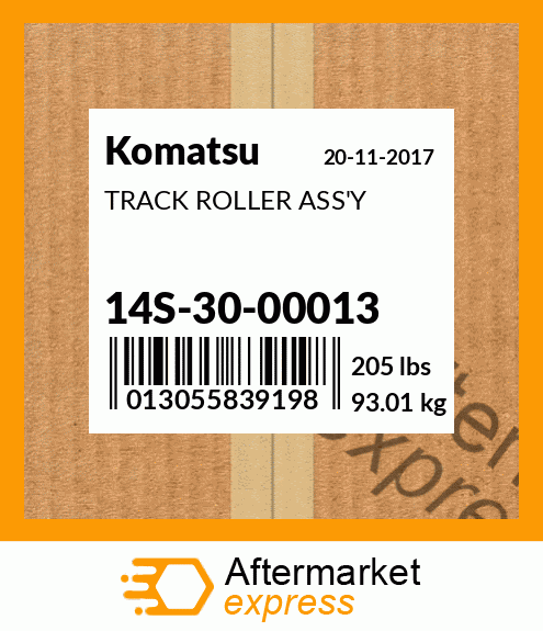 Spare part 14S-30-00013 + TRACK ROLLER ASS'Y