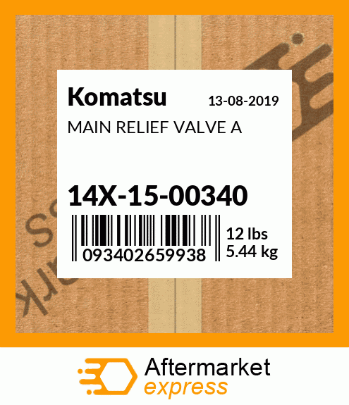 Spare part 14X-15-00340 + MAIN RELIEF VALVE A