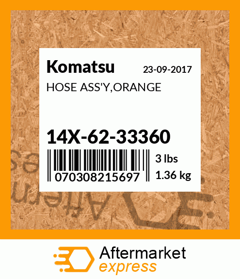 Spare part 14X-62-33360 + HOSE ASS'Y,ORANGE