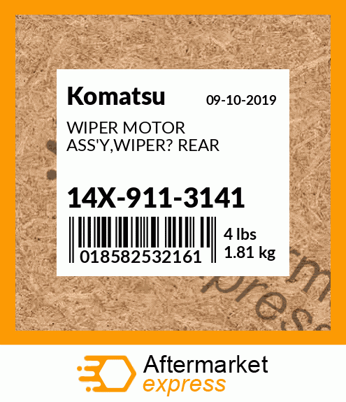 Spare part 14X9113141 + WIPER MOTOR ASS'Y,WIPER? REAR