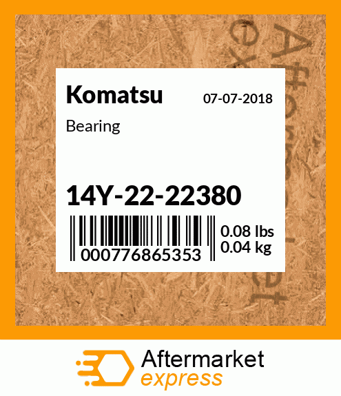 Spare part 14Y-22-22380 + Bearing