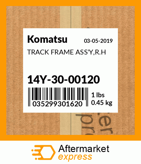 Spare part 14Y-30-00120 + TRACK FRAME ASS'Y,R.H