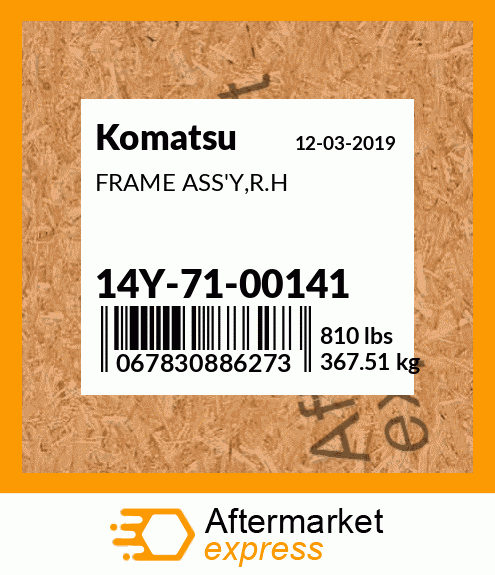 Spare part 14Y-71-00141 + FRAME ASS'Y,R.H