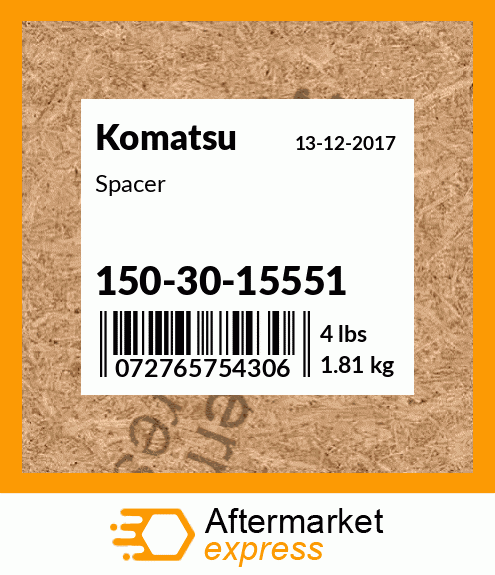 Spare part 150-30-15551 + Spacer