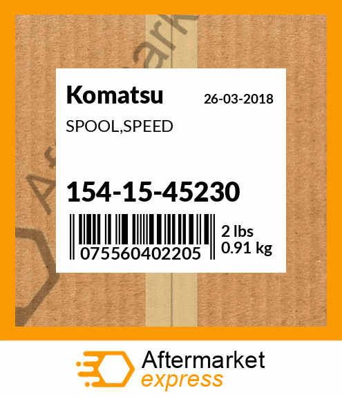 Spare part 154-15-45230 + SPOOL,SPEED