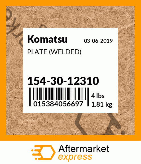 Spare part 154-30-12310 + PLATE (WELDED)