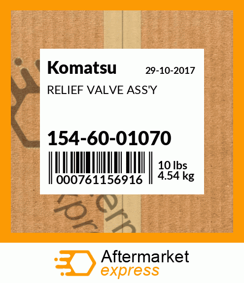 Spare part 154-60-01070 + RELIEF VALVE ASS'Y