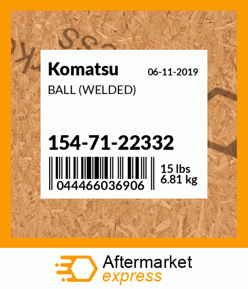 Spare part 154-71-22332 + BALL (WELDED)