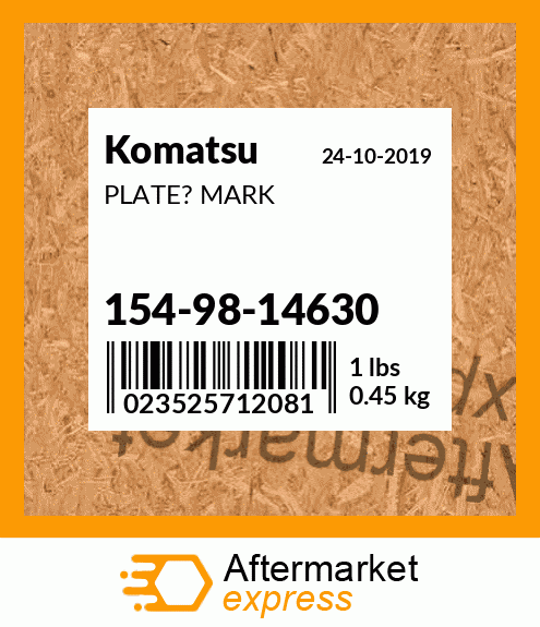 Spare part 154-98-14630 + PLATE? MARK