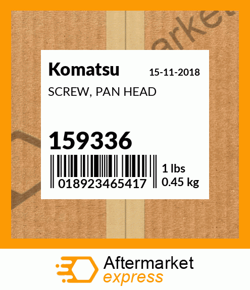 Spare part 159336 + SCREW, PAN HEAD