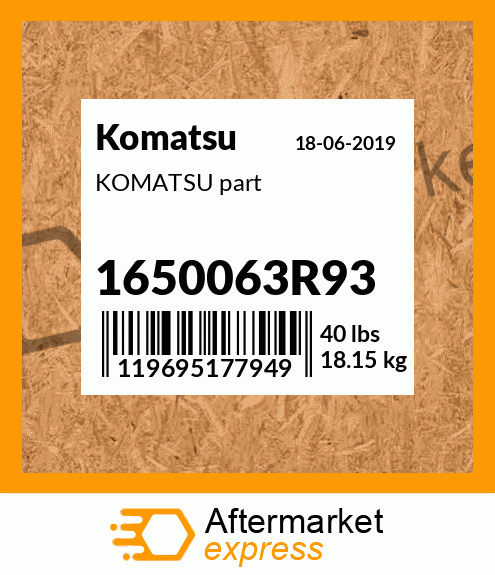KOMATSU part 1650063R93