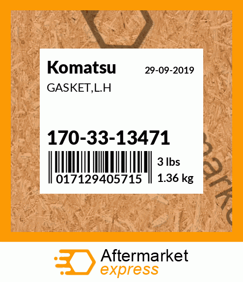 Spare part 1703313471 + GASKET,L.H