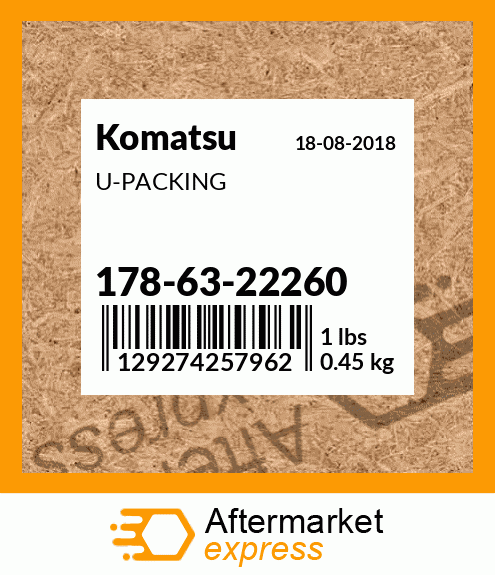 Spare part 178-63-22260 + U-PACKING