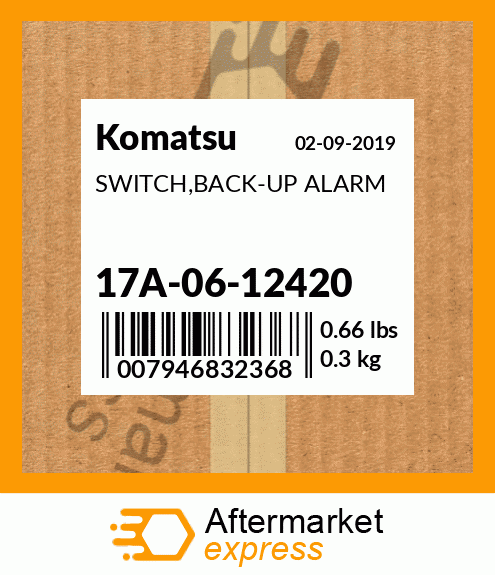 Spare part 17A-06-12420 + SWITCH,BACK-UP ALARM