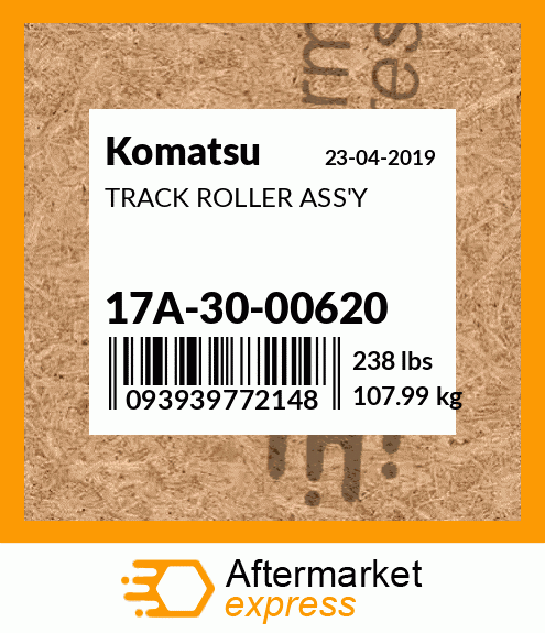 Spare part 17A-30-00620 + TRACK ROLLER ASS'Y