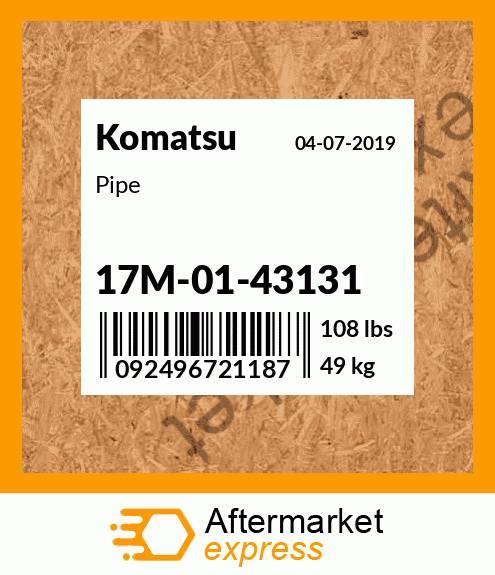 Spare part 17M-01-43131 + Pipe