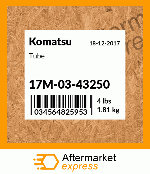 Spare part 17M0343250 + Tube